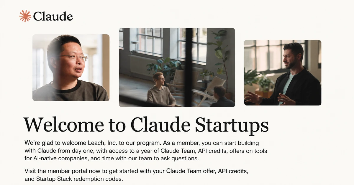 Leach joins Claude Startups to bring AI into everyday work